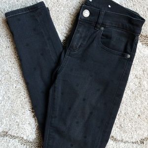 LOFT Petite Black Dotted Modern Skinny Jeans